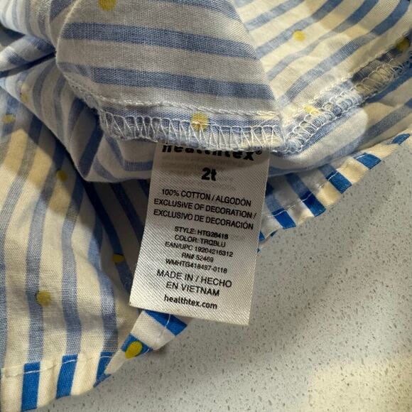 Healthtex Toddler Girl 2T Striped Tank Blouse 100% Cotton - Picture 3 of 4